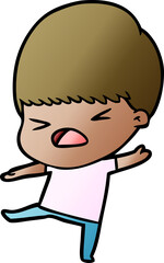 cartoon stressed man