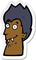 sticker of a cartoon vampire head