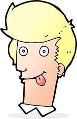 cartoon man with tongue hanging out