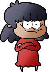 Obraz premium cartoon smiling woman