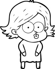 cartoon girl pouting