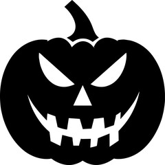 Vector pumpkin silhouette illustration icon on a white background