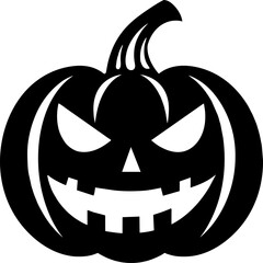 Vector pumpkin silhouette illustration icon on a white background