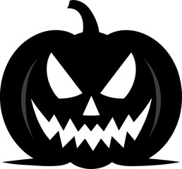 Vector pumpkin silhouette illustration icon on a white background