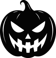 Vector pumpkin silhouette illustration icon on a white background