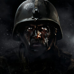 Soldier facing the dark