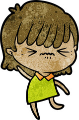 Obraz premium annoyed cartoon girl