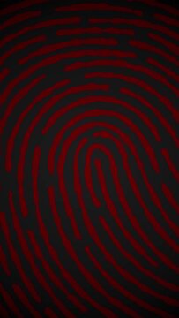 Vertical video - bloody red fingerprint motion background animation with oozing dark red blood. Full HD and looping crime themed background.	
