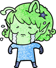 cartoon crying alien girl