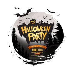 Halloween party poster. Vector illustration