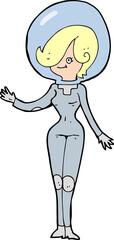cartoon space woman