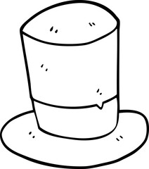 line drawing cartoon top hat
