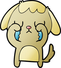 cute cartoon dog crying