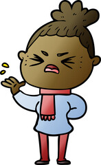 cartoon angry woman