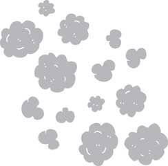 flat color illustration of smoke clouds