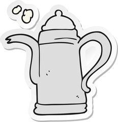 sticker of a cartoon coffee kettle