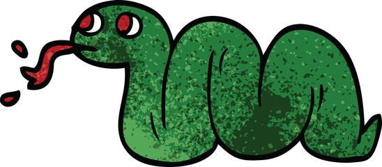 cartoon doodle snake