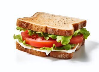 A tasty sandwich isolated on a white background