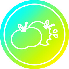 bitten apples circular icon with cool gradient finish