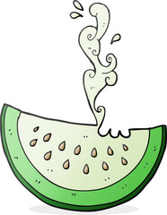 freehand drawn cartoon melon slice