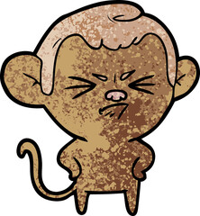 cartoon annoyed monkey