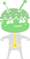 friendly flat color style cartoon spaceman