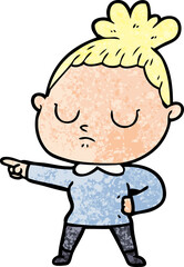 cartoon calm woman