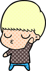 cartoon calm boy