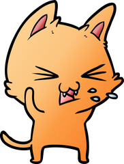 cartoon cat hissing