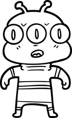cartoon three eyed alien