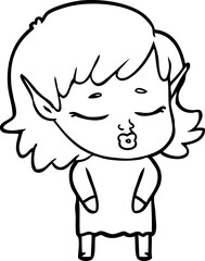 pretty cartoon elf girl