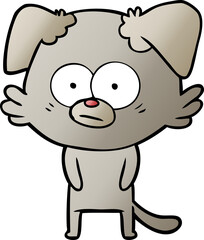 nervous dog cartoon