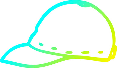 cold gradient line drawing of a cartoon cap