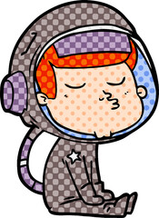 cartoon confident astronaut