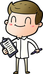 cartoon friendly man