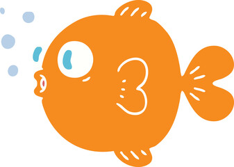 Obraz premium hand drawn quirky cartoon fish