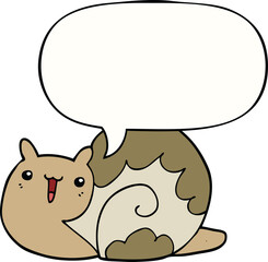 cute cartoon snail with speech bubble