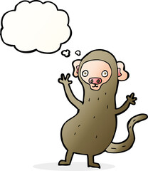 cartoon monkey with thought bubble