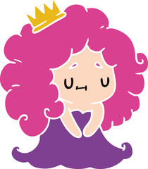 cartoon illustration of a cute kawaii princess girl