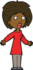 cartoon surprised woman