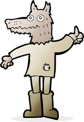 cartoon wolf man