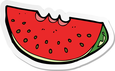 sticker of a cartoon watermelon slice