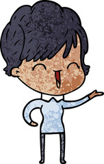 cartoon laughing woman