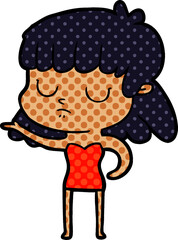 cartoon indifferent woman