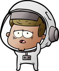 cartoon tired astronaut © lineartestpilot