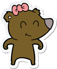 sticker of a female bear cartoon