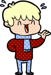 cartoon laughing boy