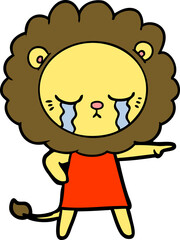 crying cartoon lion