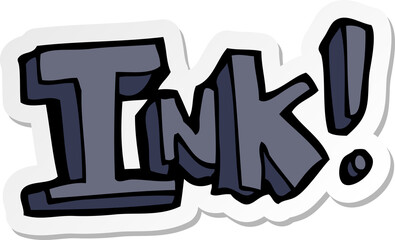 sticker of a ink cartoon