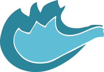 Obraz premium cartoon doodle blue gas flame